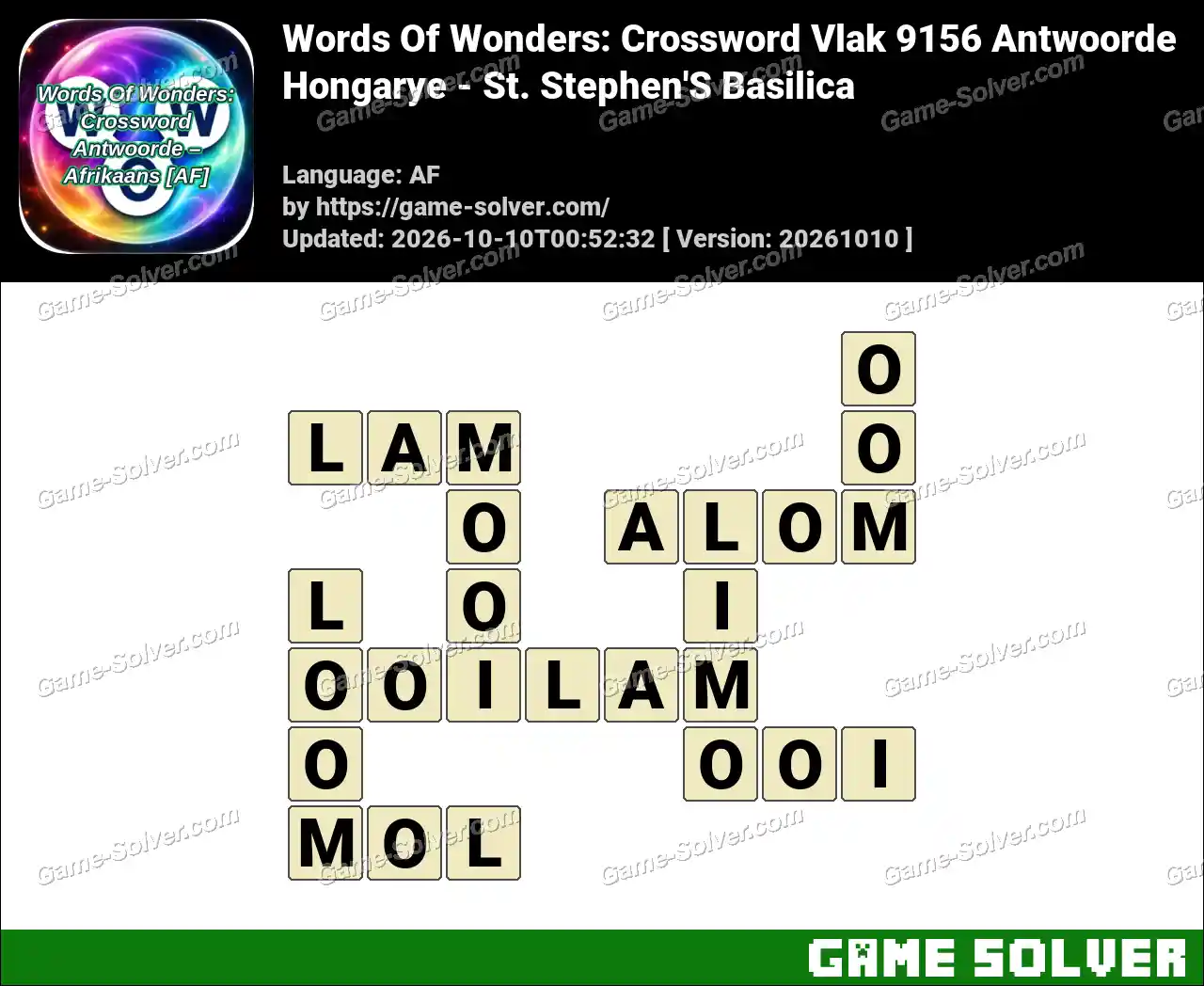 Words Of Wonders: Crossword Vlak 9156 Antwoorde – Hongarye – St. Stephen’S Basilica